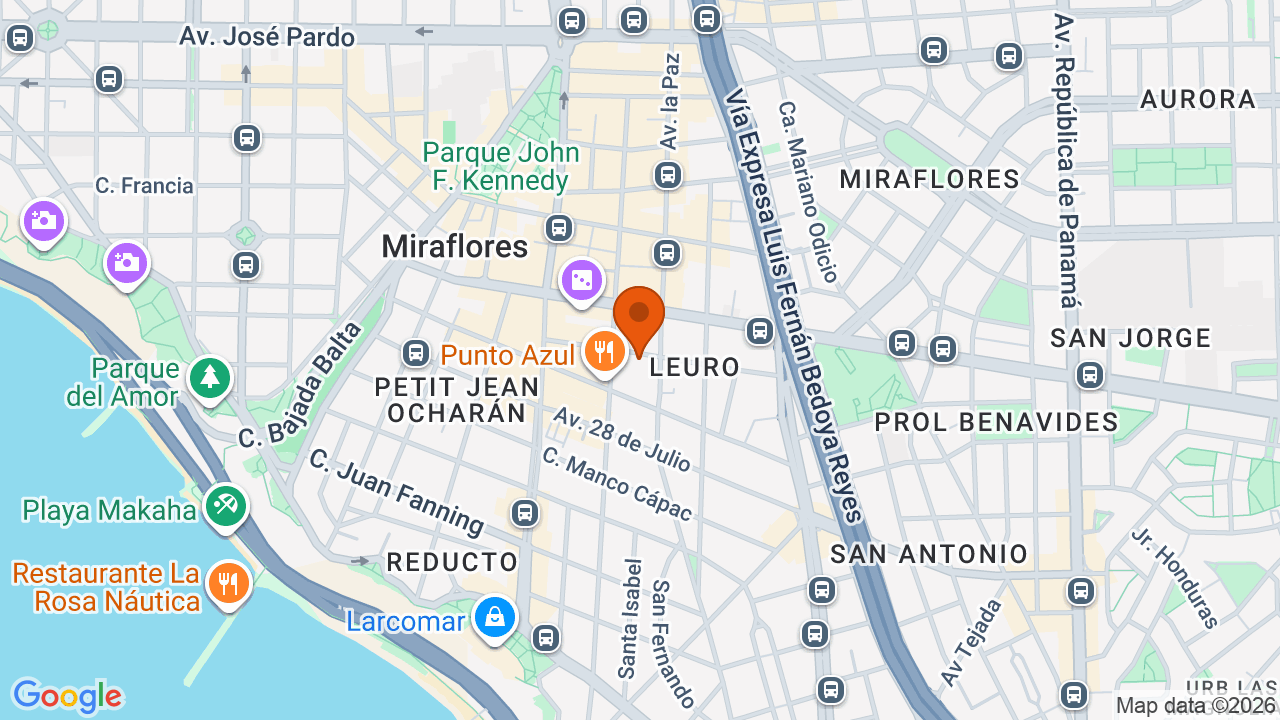 Ubicación aproximada en Miraflores