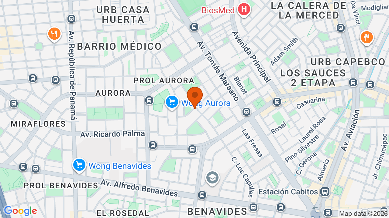 Ubicación aproximada en Miraflores