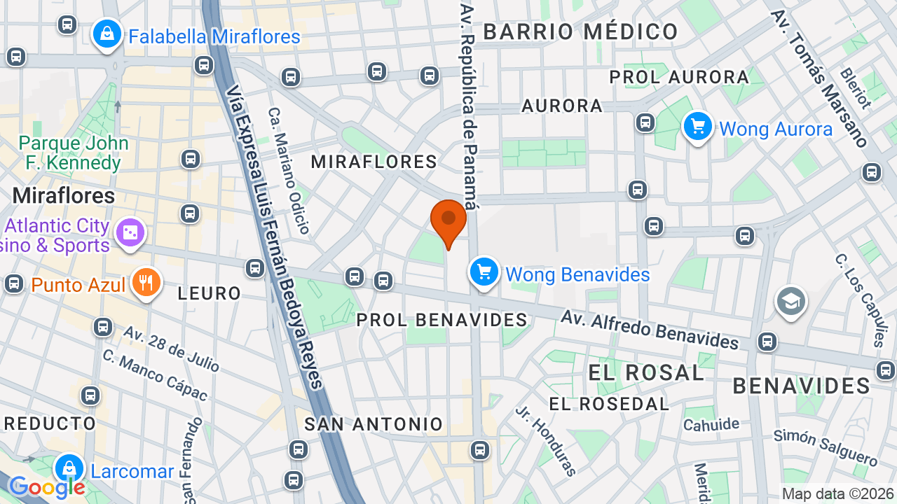 Ubicación aproximada en Miraflores