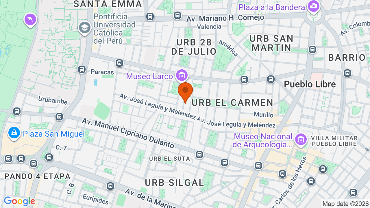 Ubicación aproximada en Pueblo Libre
