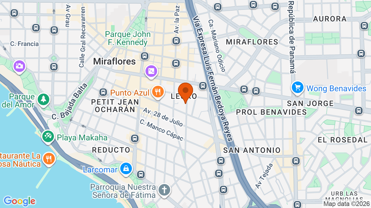 Ubicación aproximada en Miraflores