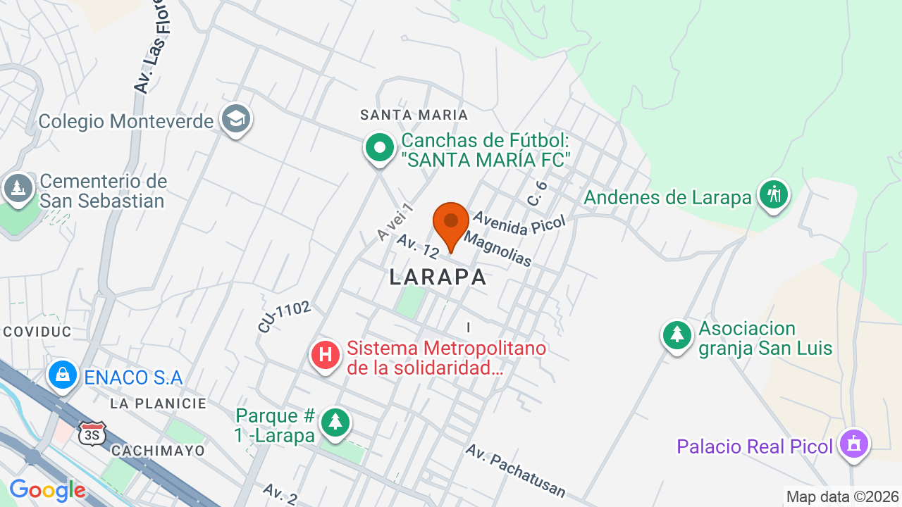 Ubicación aproximada en San Jeronimo
