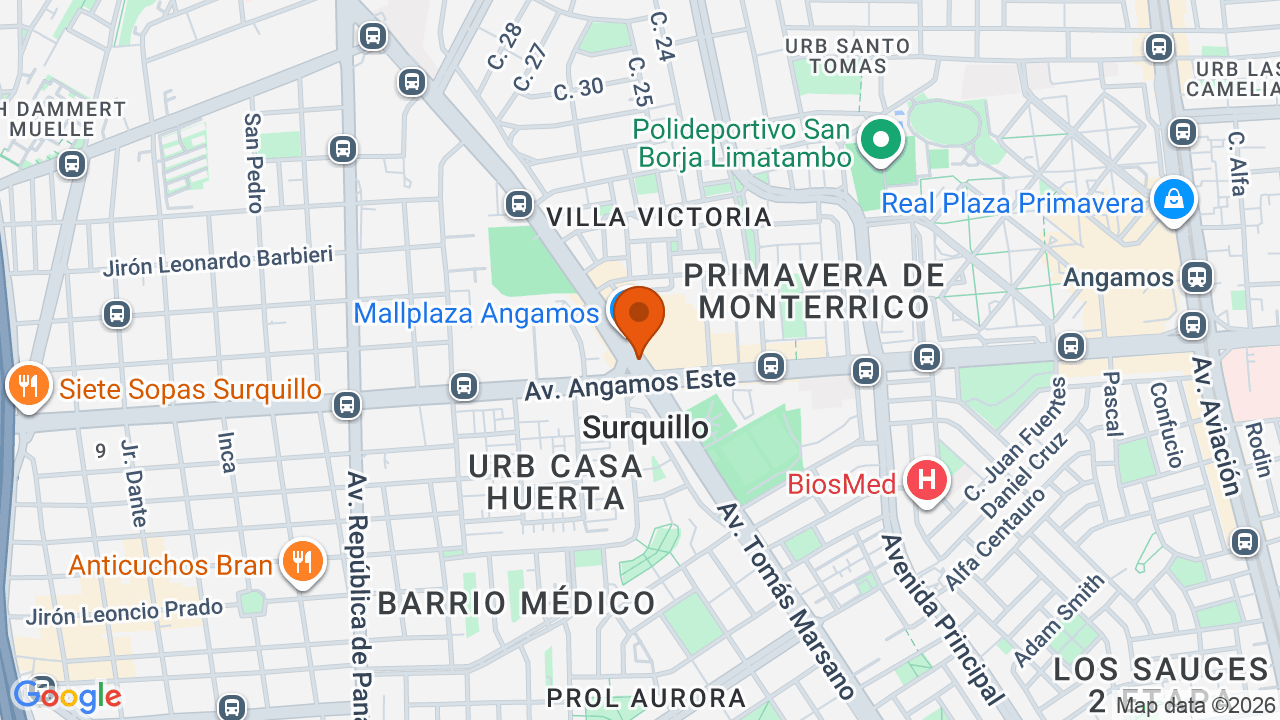 Ubicación aproximada en Surquillo