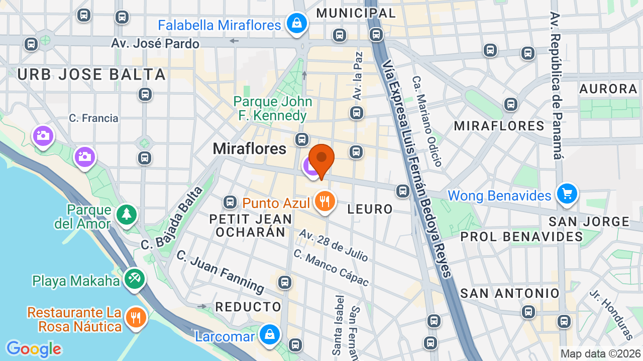 Ubicación aproximada en Miraflores