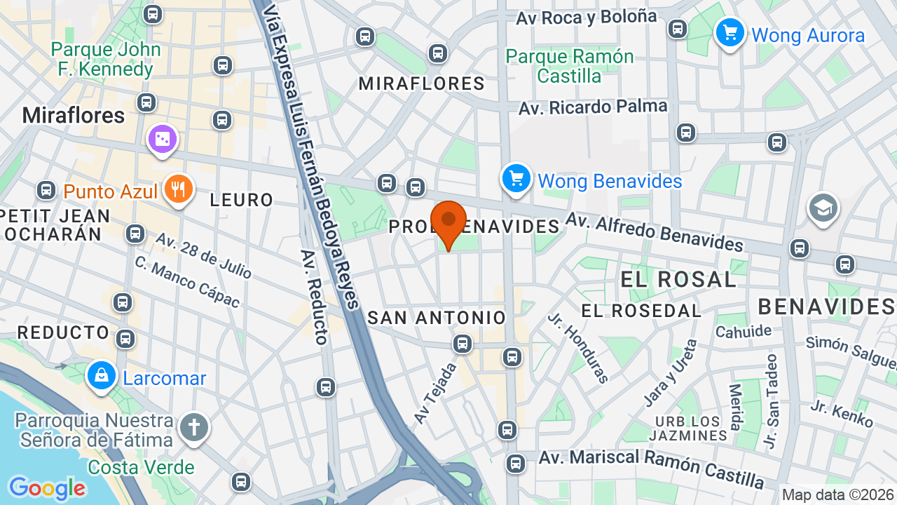 Ubicación aproximada en Miraflores