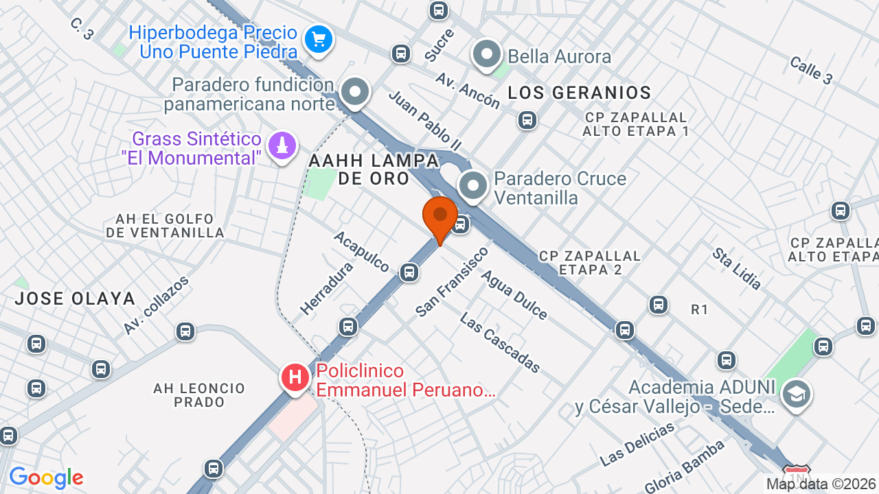 Ubicación aproximada en Puente Piedra
