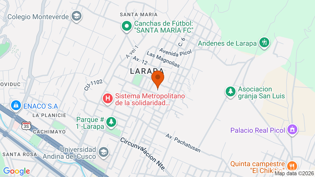 Ubicación aproximada en San Jeronimo
