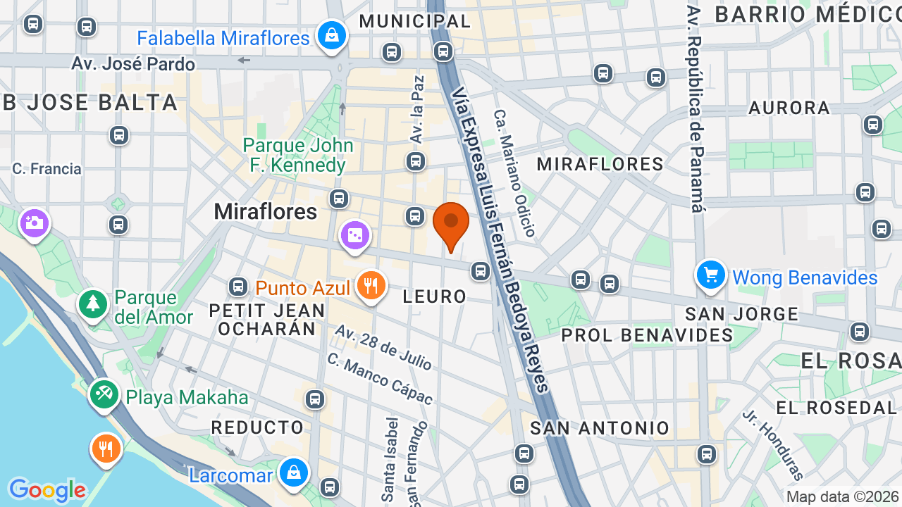 Ubicación aproximada en Miraflores