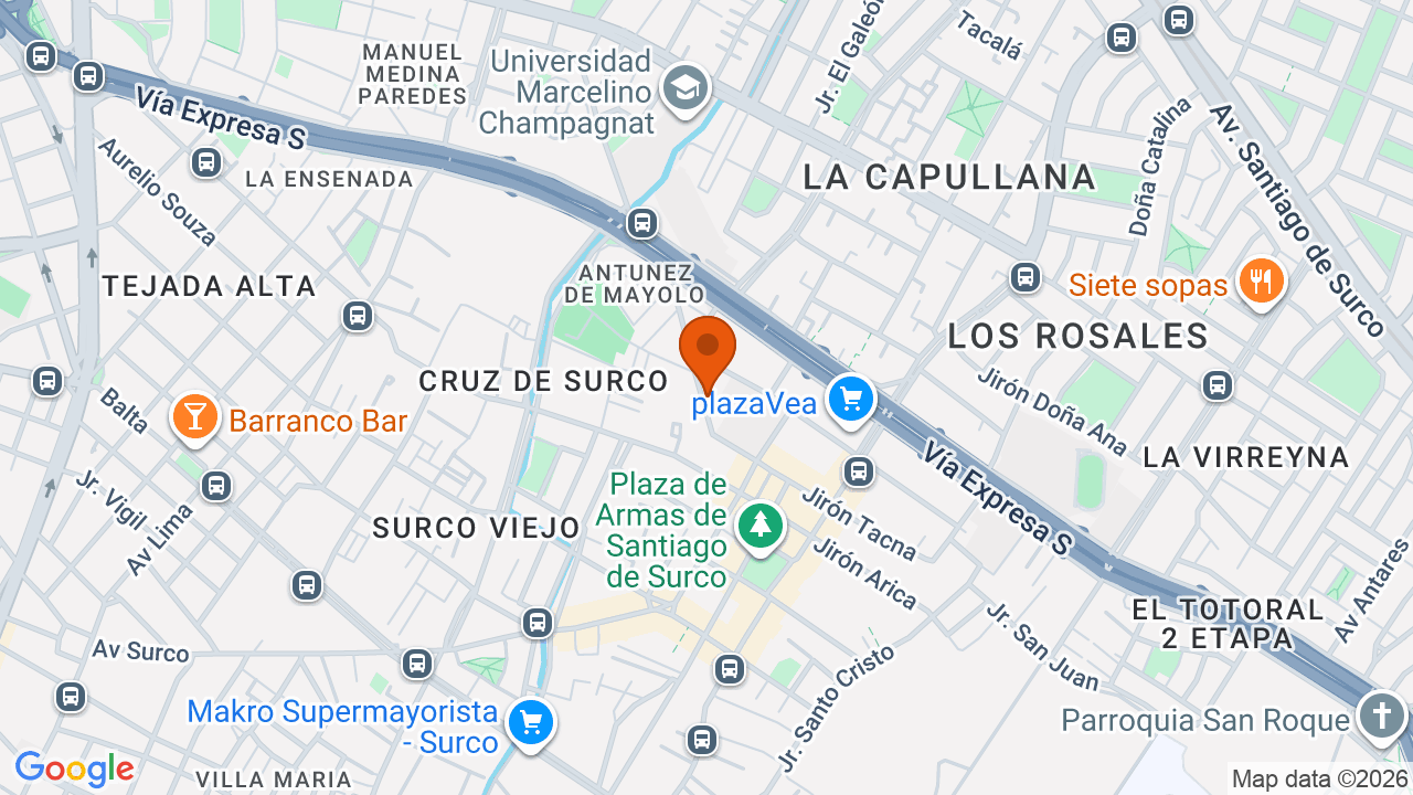 Ubicación aproximada en Santiago de Surco