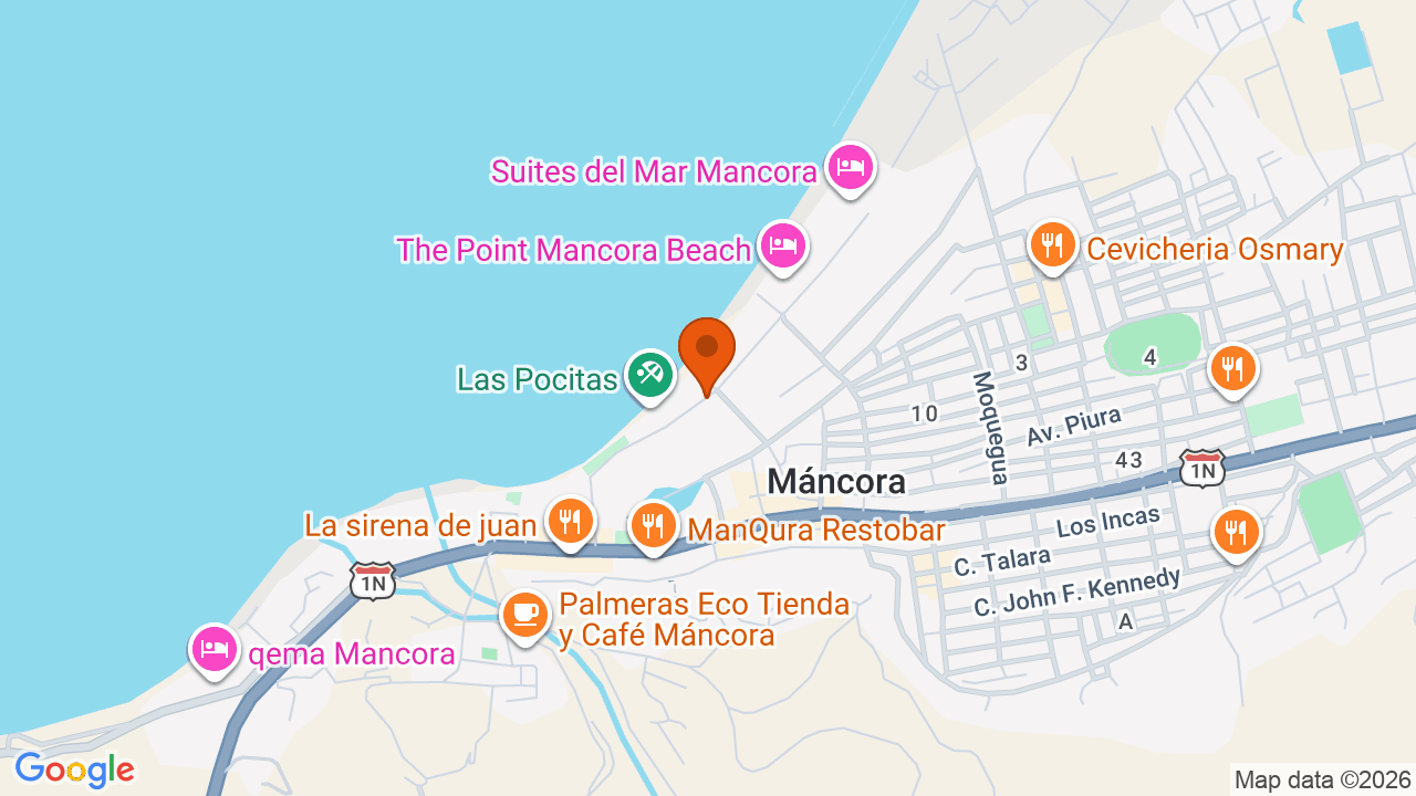 Ubicación aproximada en Mancora