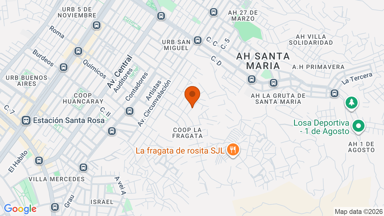 Ubicación aproximada en San Juan de Lurigancho