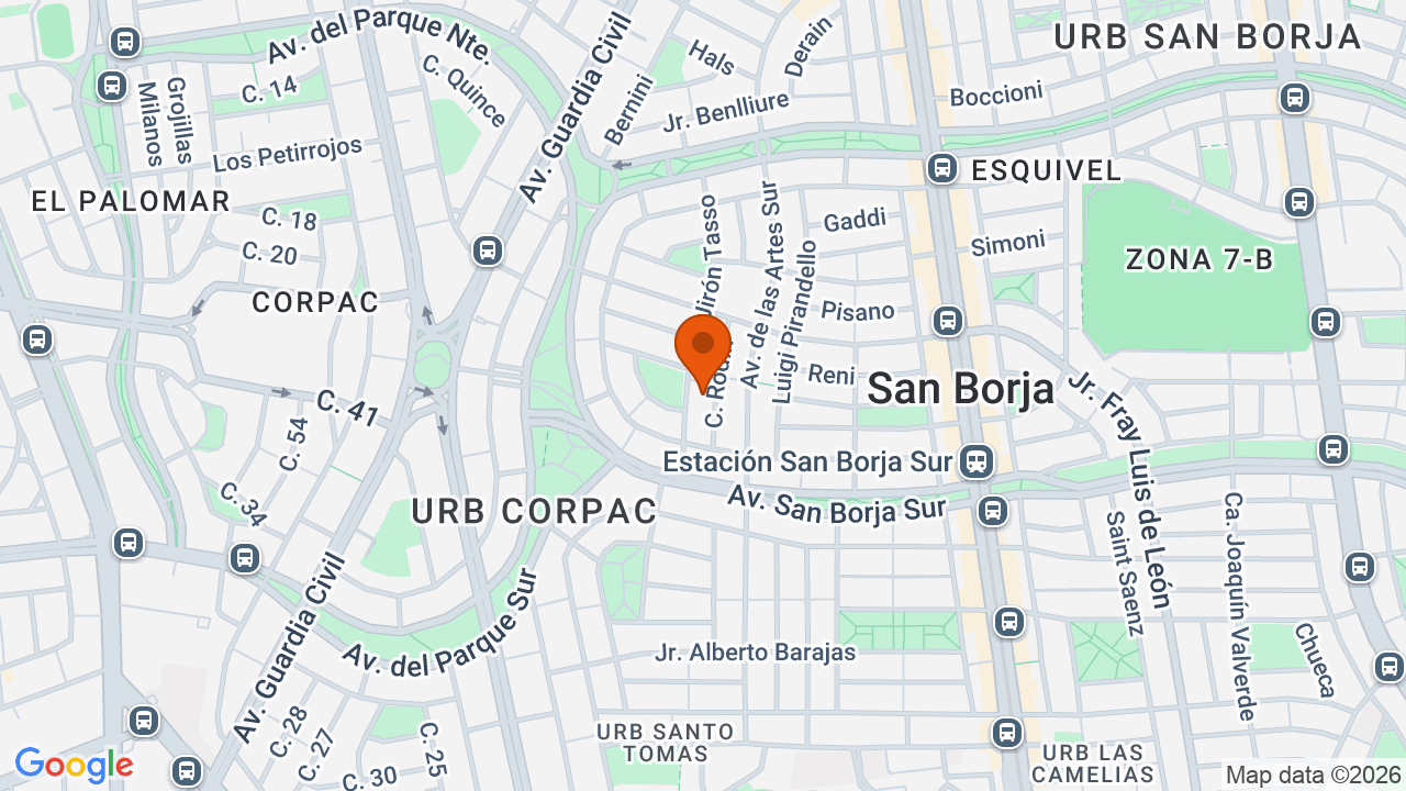 Ubicación aproximada en San Borja