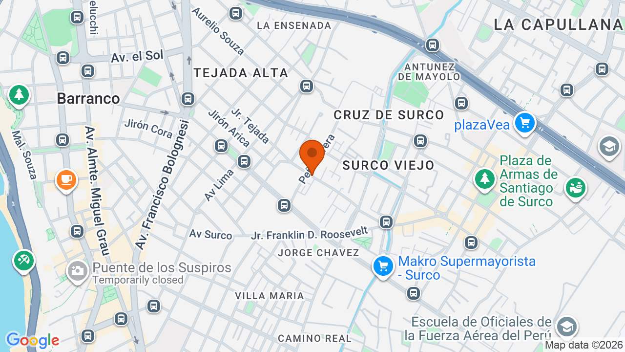 Ubicación aproximada en Santiago de Surco