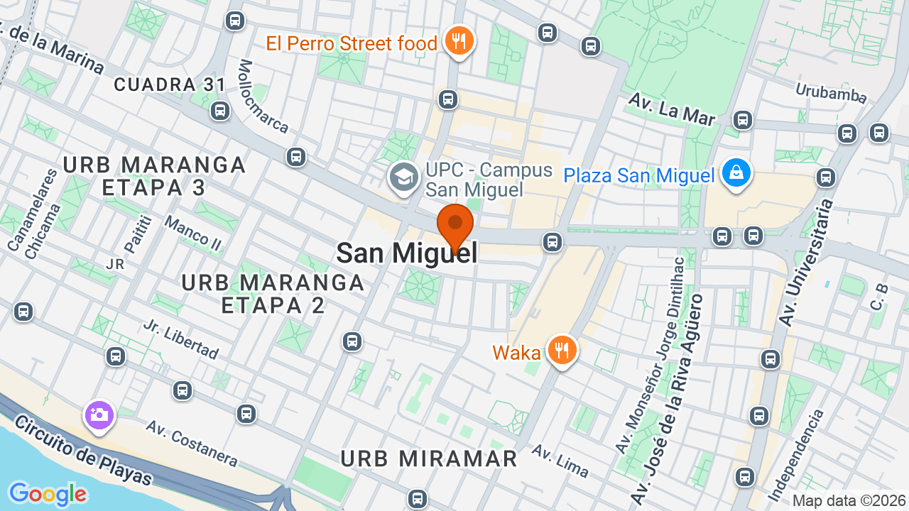 Ubicación aproximada en San Miguel