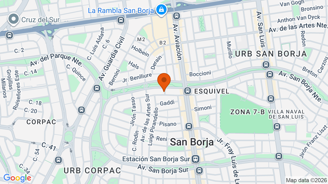 Ubicación aproximada en San Borja