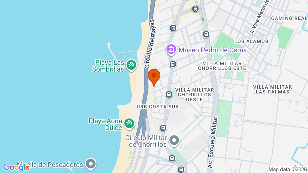 Ubicación aproximada en Chorrillos