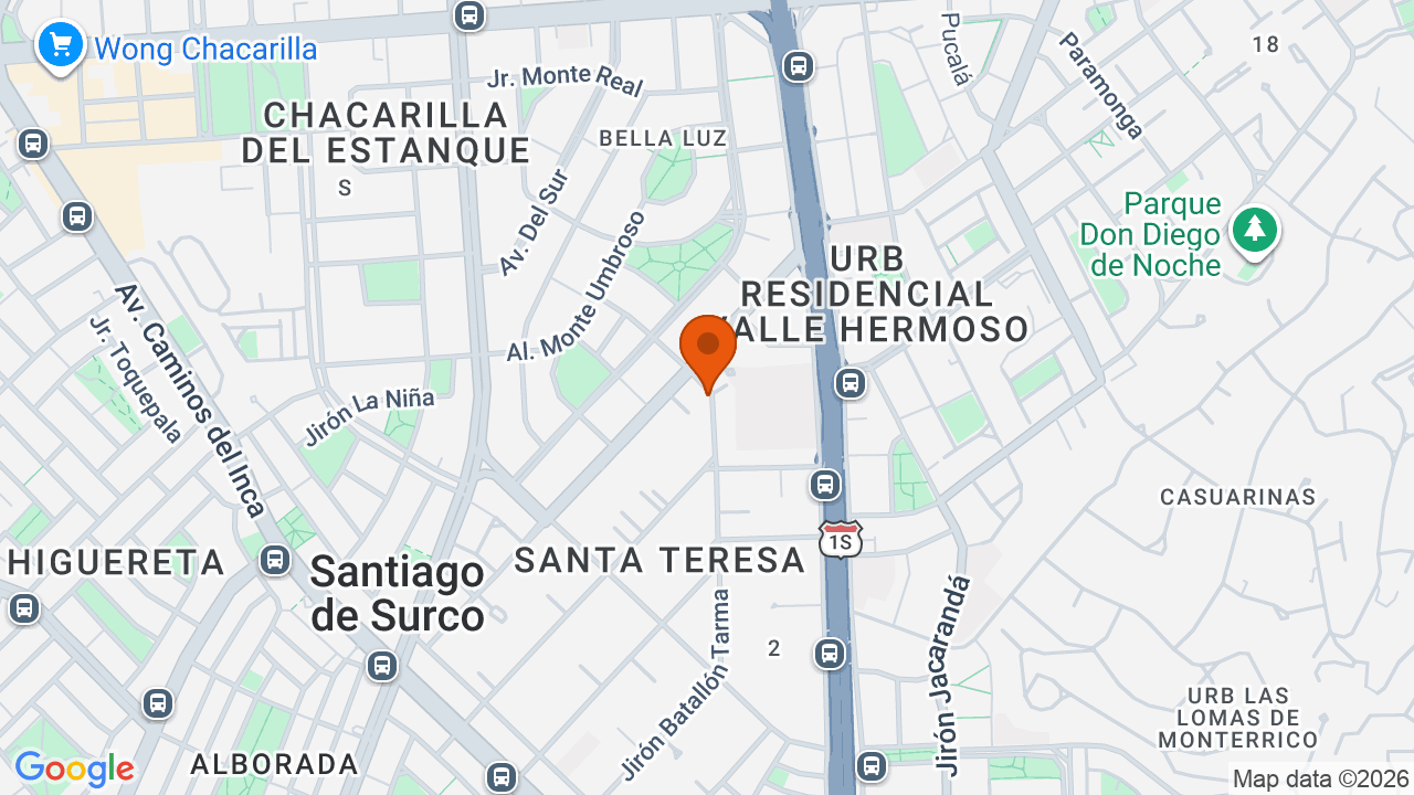 Ubicación aproximada en Santiago de Surco