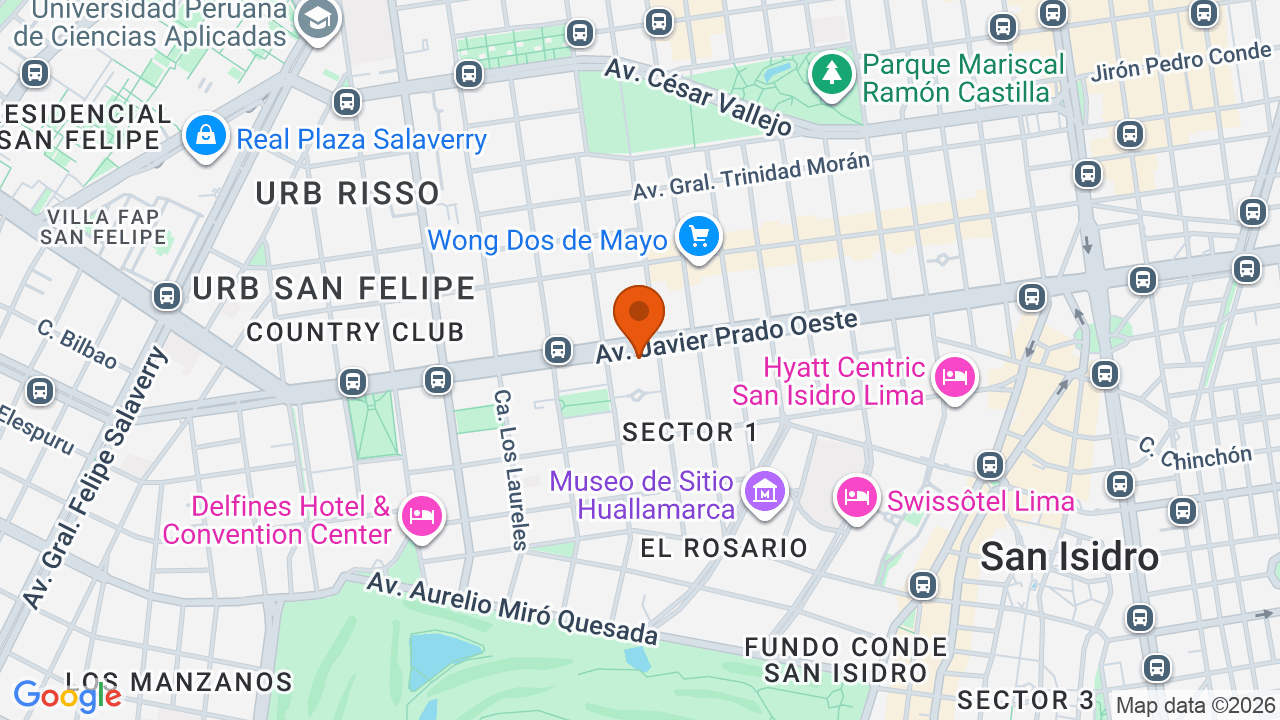 Ubicación aproximada en San Isidro