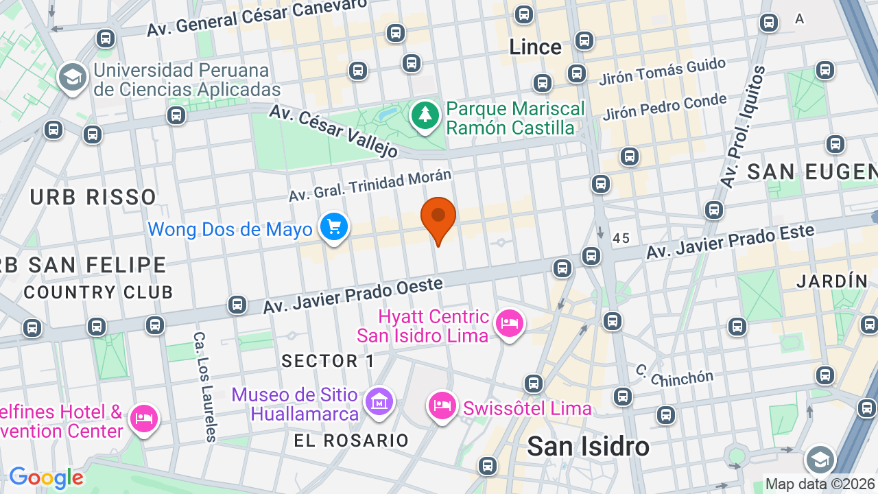Ubicación aproximada en San Isidro