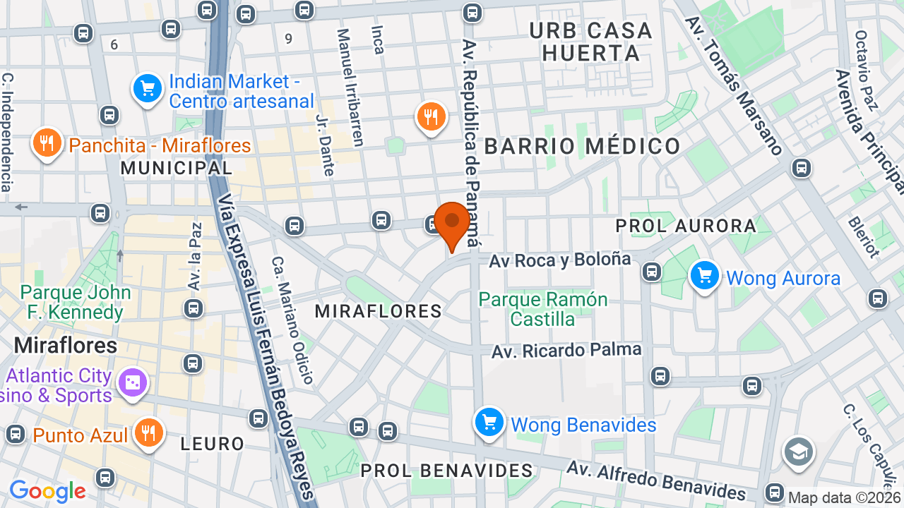 Ubicación aproximada en Miraflores