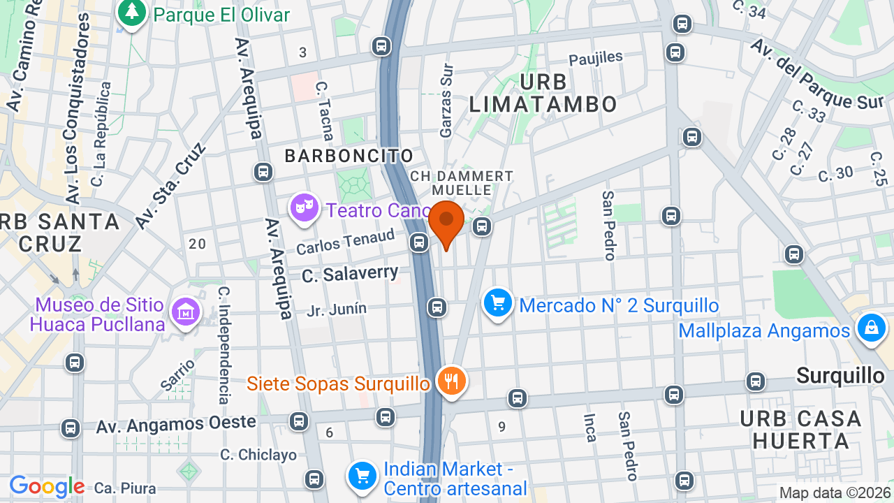Ubicación aproximada en Surquillo