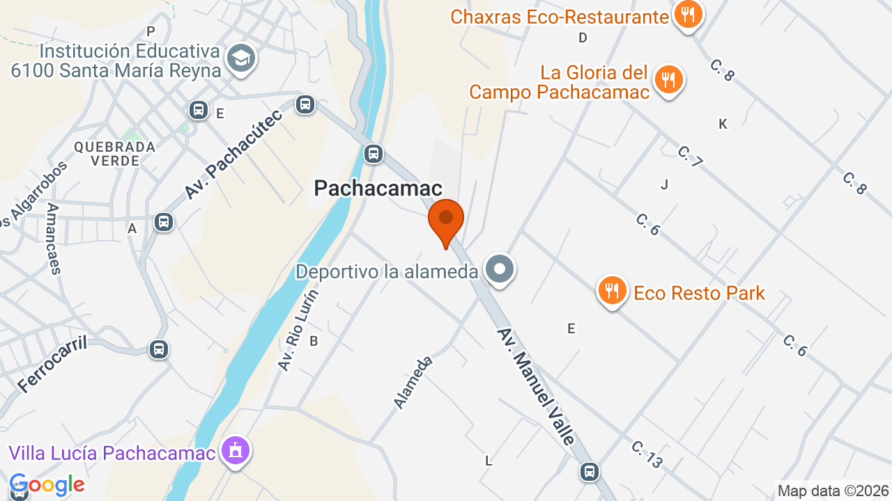 Ubicación aproximada en Pachacámac