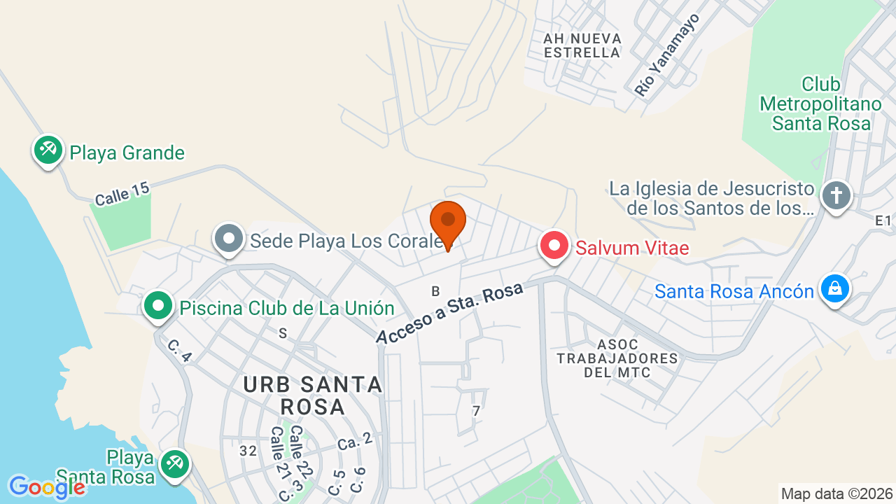 Ubicación aproximada en Santa Rosa