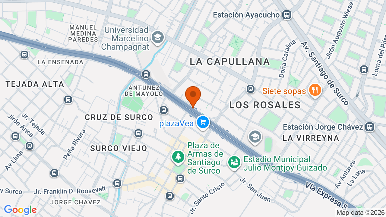Ubicación aproximada en Santiago de Surco