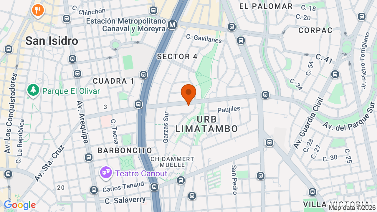 Ubicación aproximada en San Isidro