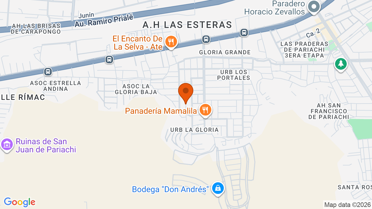 Ubicación aproximada en Pachacámac