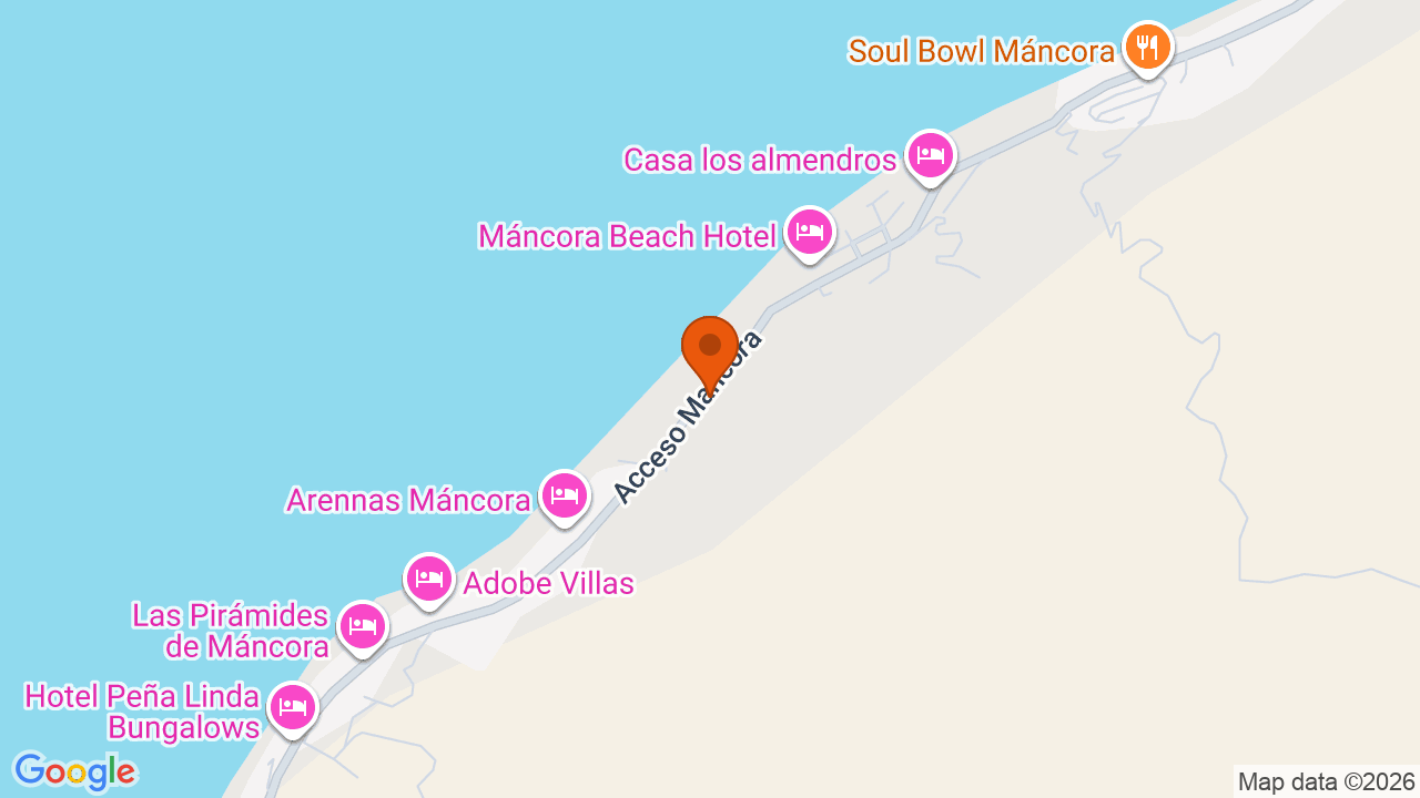 Ubicación aproximada en Mancora