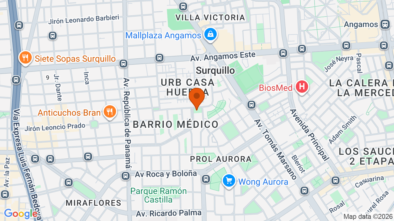 Ubicación aproximada en Surquillo
