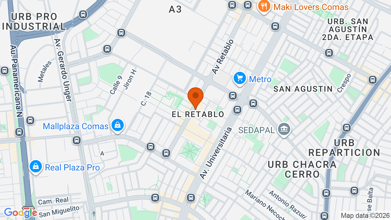 Ubicación aproximada en Comas