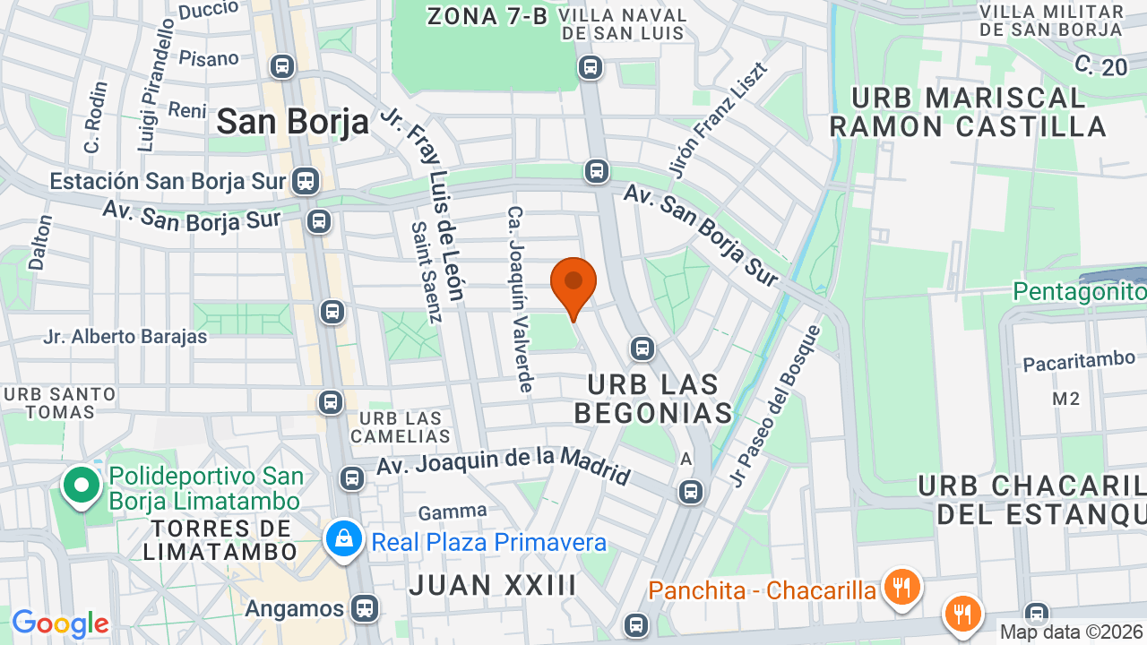 Ubicación aproximada en San Borja