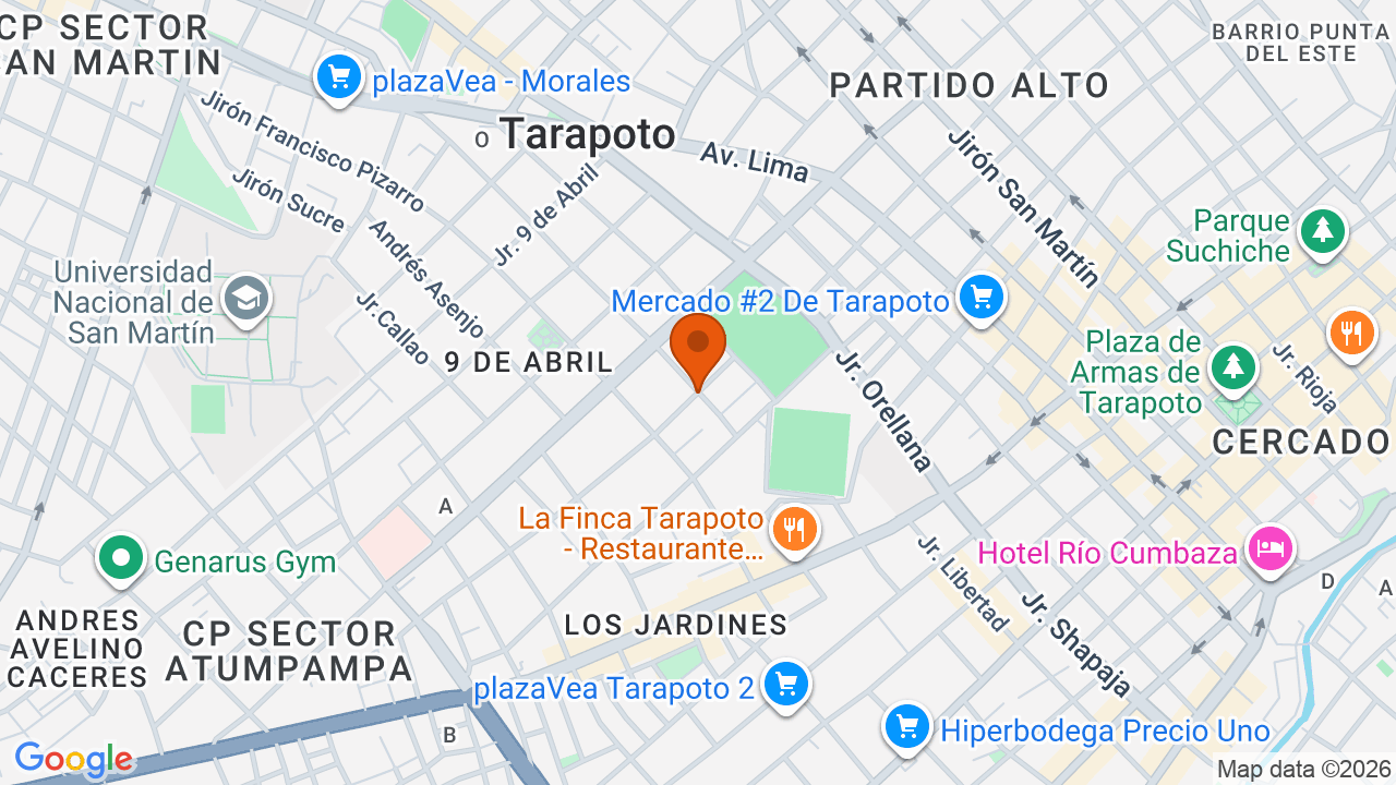 Ubicación aproximada en Tarapoto