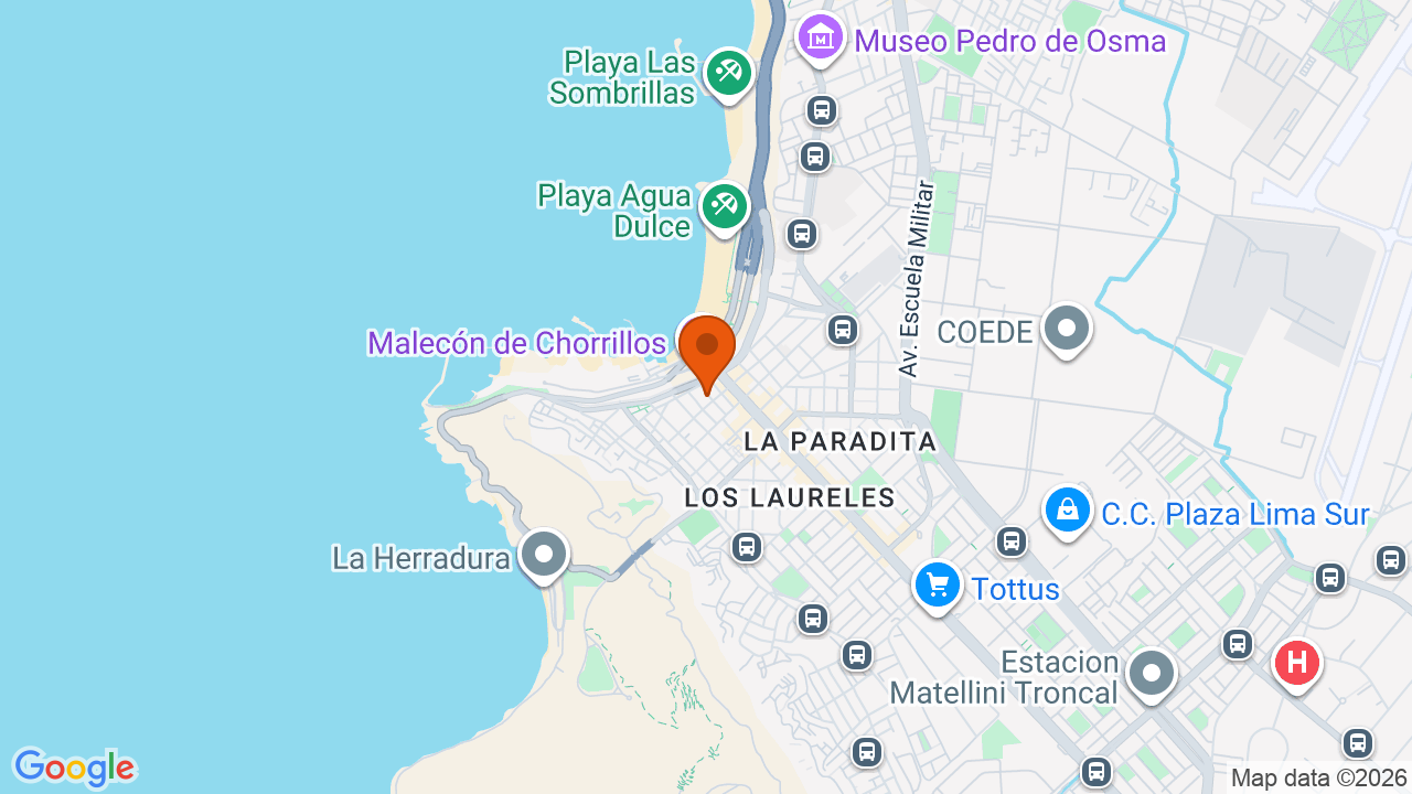 Ubicación aproximada en Chorrillos