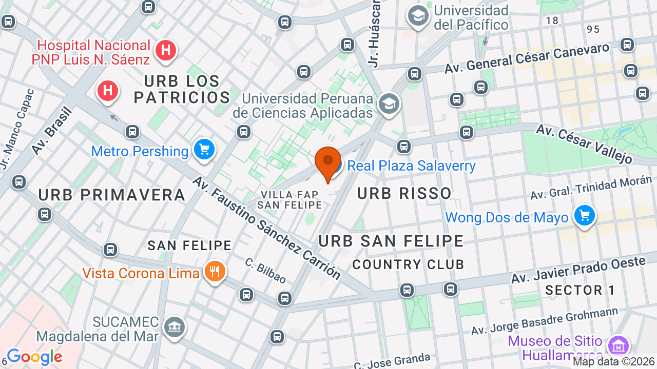 Ubicación aproximada en San Isidro