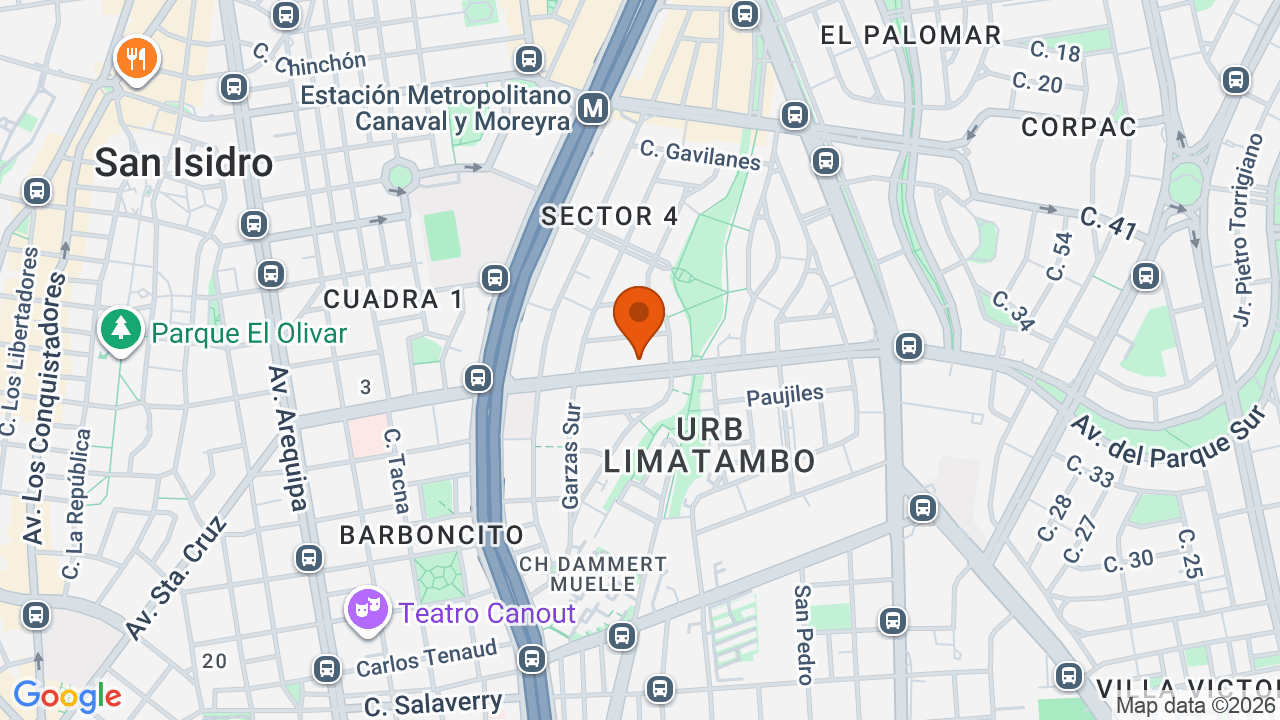 Ubicación aproximada en San Isidro