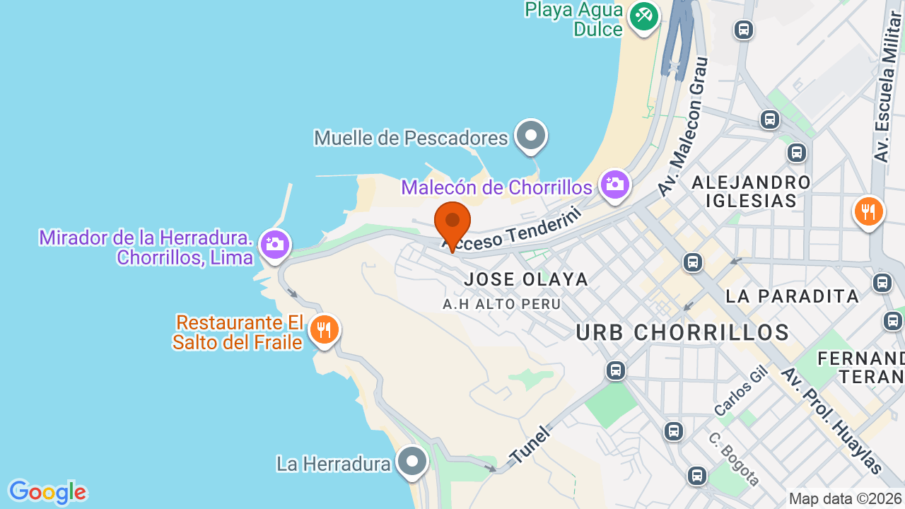Ubicación aproximada en Chorrillos