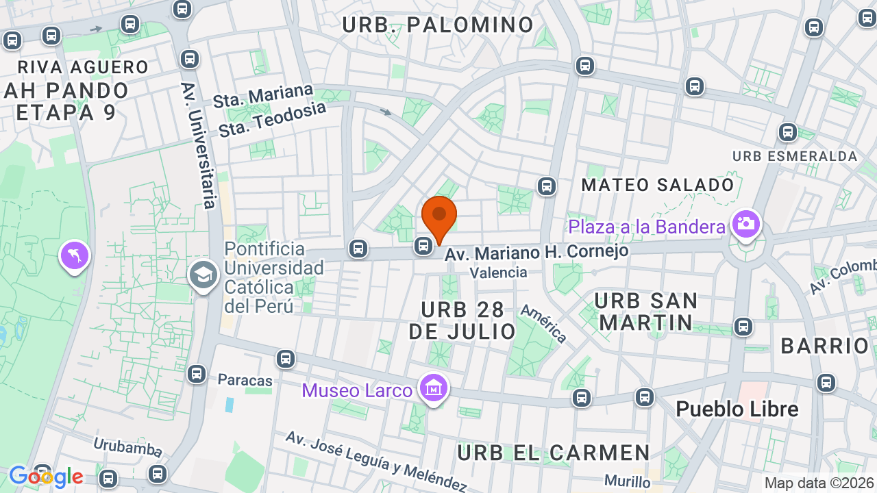 Ubicación aproximada en Pueblo Libre