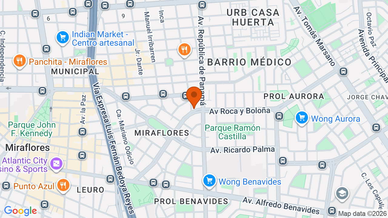 Ubicación aproximada en Miraflores