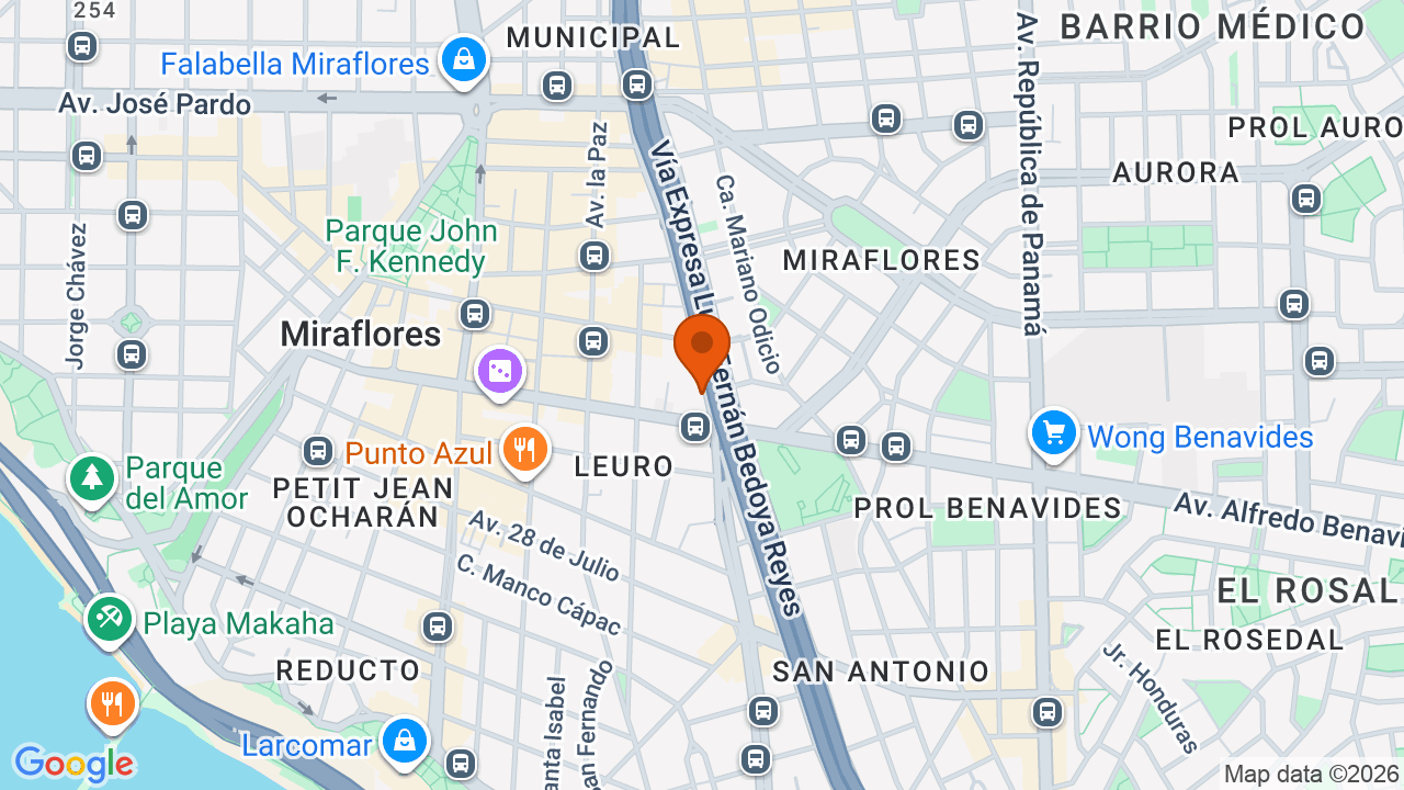 Ubicación aproximada en Miraflores