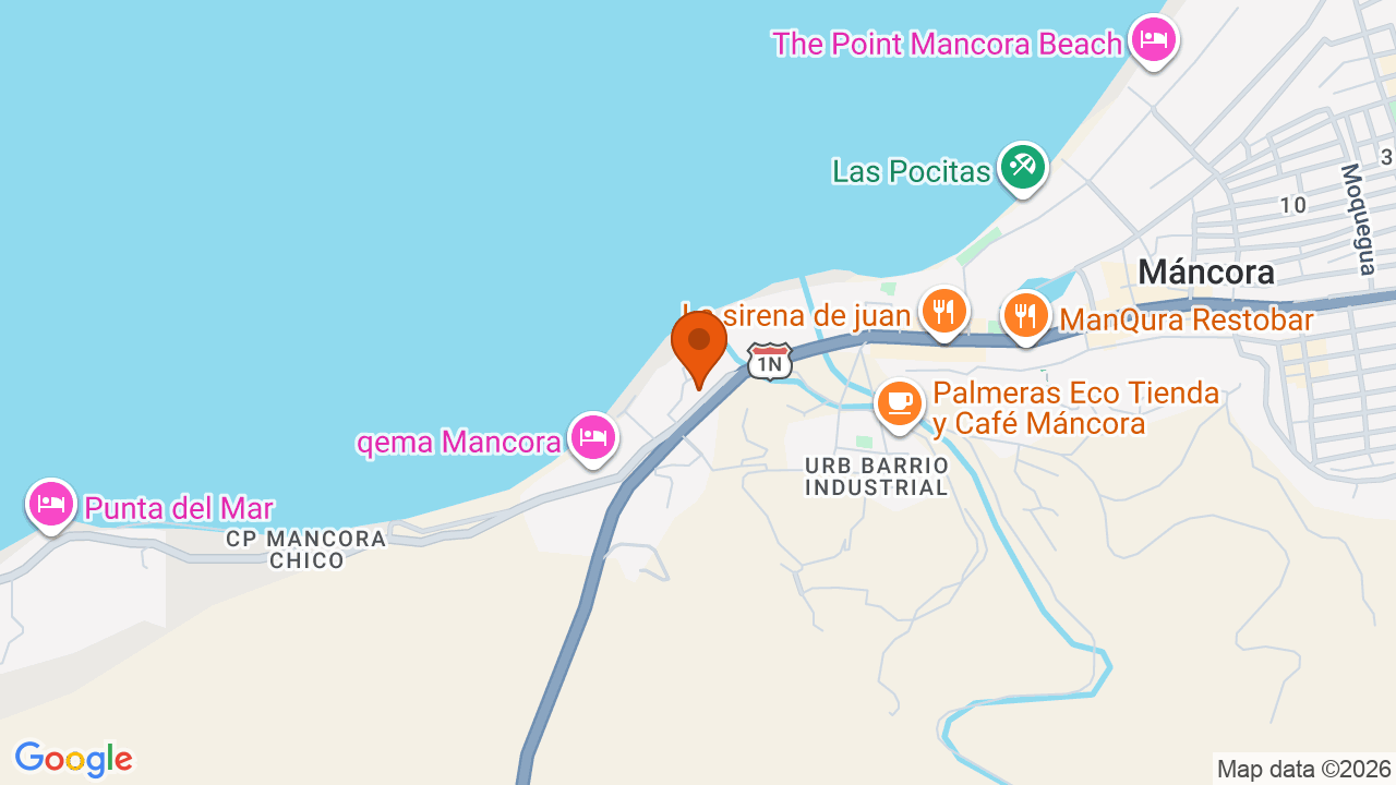 Ubicación aproximada en Mancora