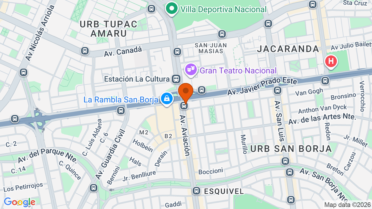 Ubicación aproximada en San Borja