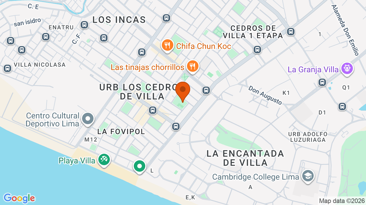 Ubicación aproximada en Chorrillos