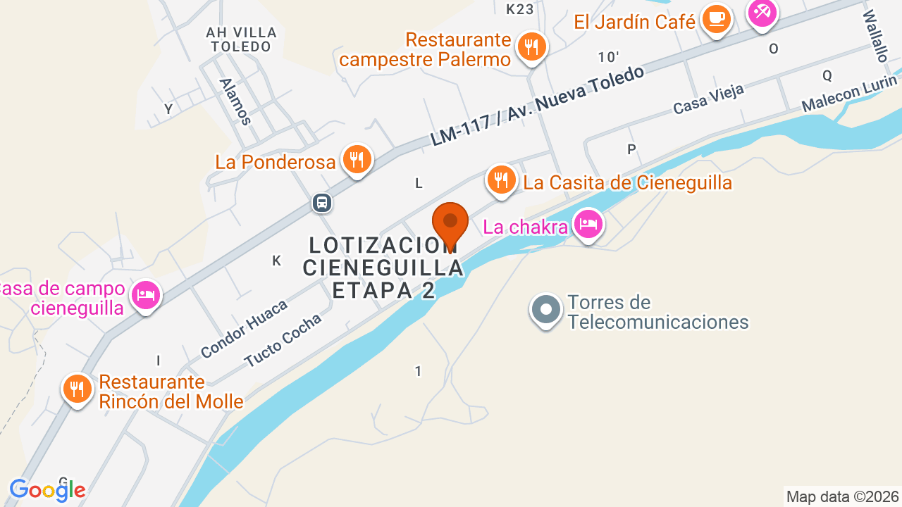Ubicación aproximada en Cieneguilla