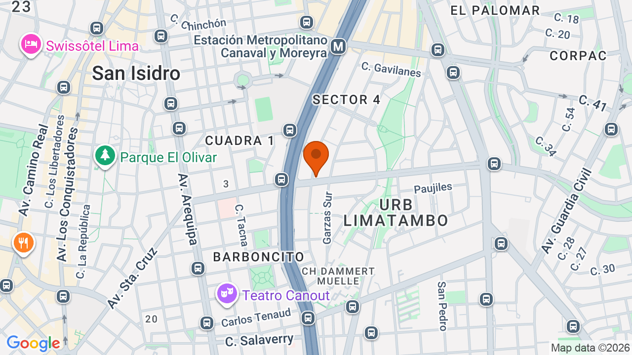 Ubicación aproximada en San Isidro