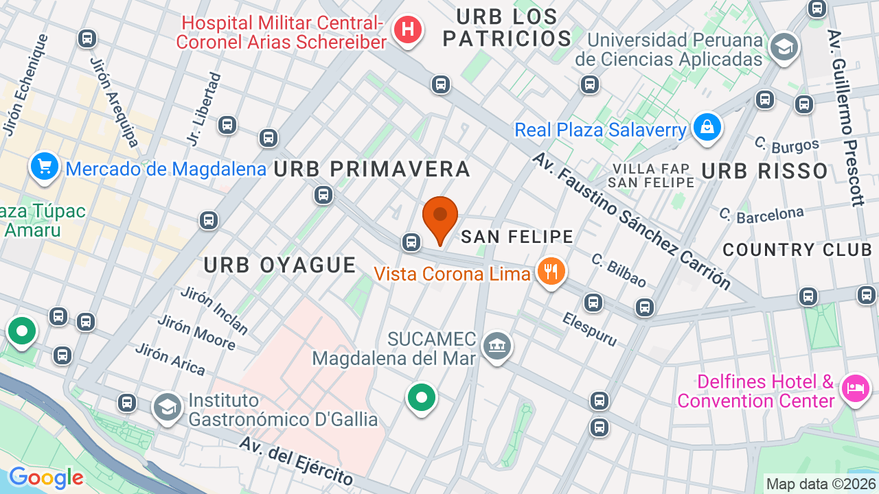 Ubicación aproximada en Magdalena del Mar