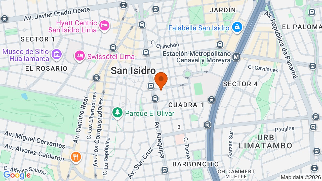 Ubicación aproximada en San Isidro