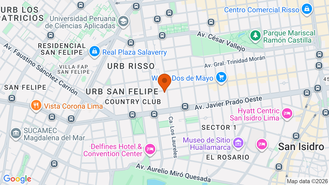 Ubicación aproximada en San Isidro
